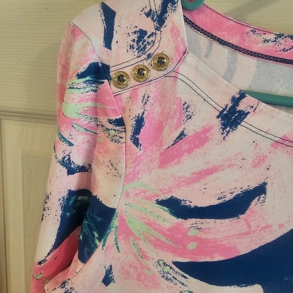 NWOT Lilly Pulitzer Sophie Sheath Sleeve Floral Jersey Knit Mini Dress - Picture 5 of 8